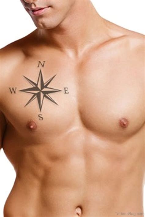51 Attractive Compass Tattoo Design On Chest