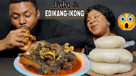 Water Fufu And Snails Edikang Ikong Soup Mukbang My Husbands Epic