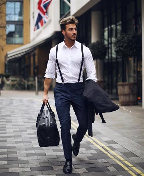 White Shirt Suspenders Fashion Tips With Dark Blue And Navy Suit Trouser Party Wear Suspenders