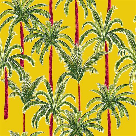 Premium Vector Summer Palm Trees Seamless Pattern