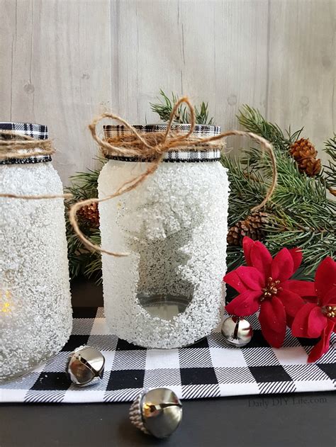 Snow Covered Holiday Mason Jar An Easy Christmas Craft