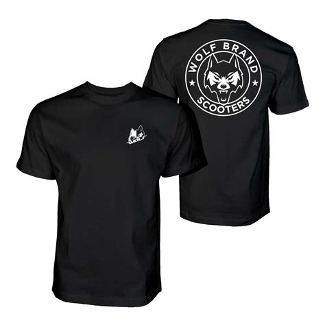 Wolf Brand Scooters Official Apparel Black T Shirt With Logo Sizes M