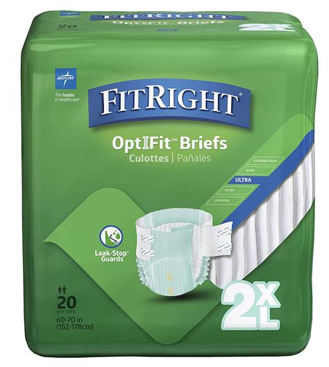 Buy Fitright Ultra Adult Diapers Disposable Incontinence Briefs With Tabs Heavy Absorbency Xx