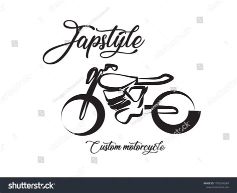 Japstyle Custom Motorcycle Vector Can Use For Royalty Free Stock