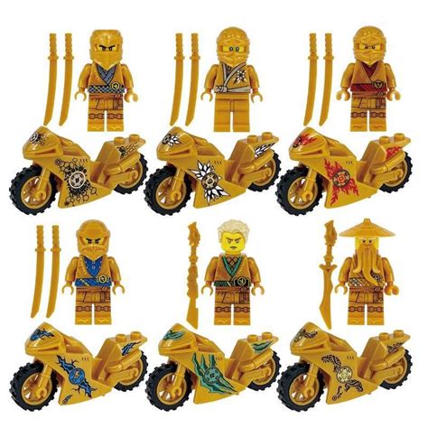 Golden Kai Jay Cole Sensei Wu Motorcycle Minifigures Lego Compatible