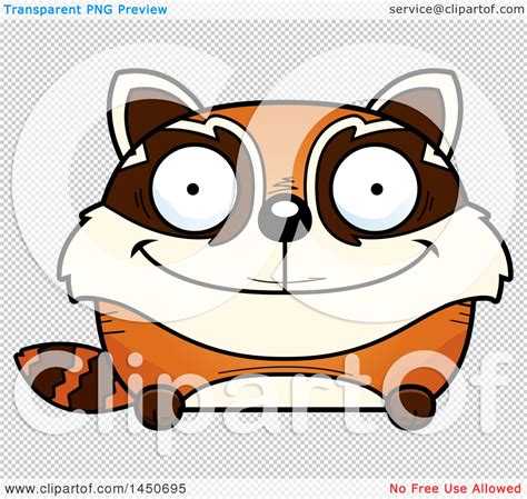 Clipart Graphic Of A Cartoon Happy Red Panda Character Mascot Royalty