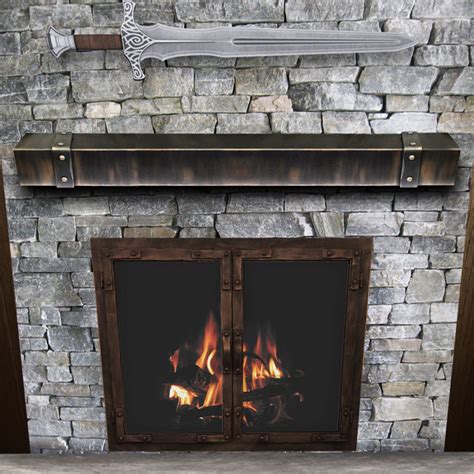 Check out our fireplace wood shelf selection for the very best in unique or custom, handmade pieces from our shelving shops. - Old World Style Steel Mantel Shelf - View in Your Room ...