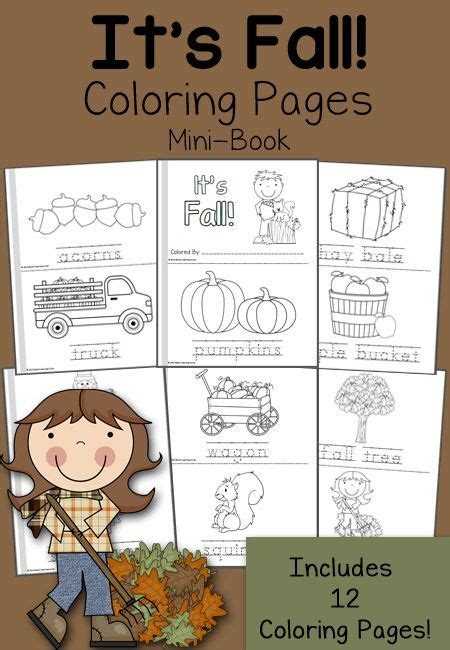 Free Fall Mini Books And 12 Coloring Pages Fall Kindergarten