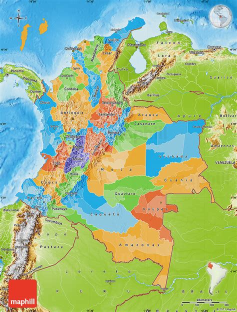 Geographic Map Of Colombia