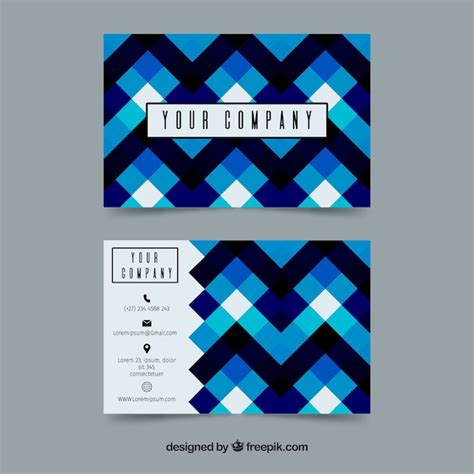 Free Vector Abstract Business Card In Blue Tones