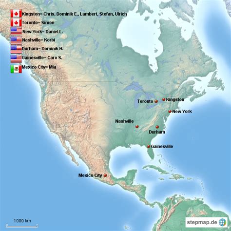 Stepmap America Landkarte Für Nordamerika