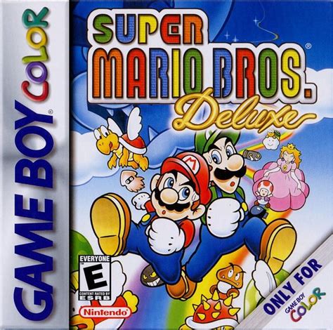 Super Mario Bros Deluxe 1999 Game Boy Color Box Cover Art