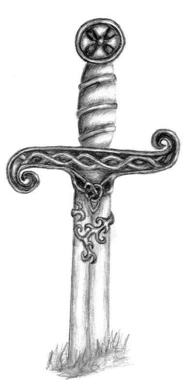 Sword In The Ground Celtic Sword Sword Drawing Celtic Sword Tattoo