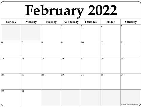 Printable Calendar For February 2022 Printable Calendar 2021
