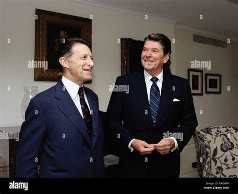 Us President Ronald Reagan Meets With Secretary Of Defense Caspar