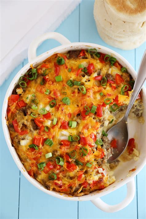 English Muffin Sausage Egg And Cheese Breakfast Casserole