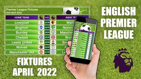 Premier League Fixtures Epl Fixtures April 2022 Youtube