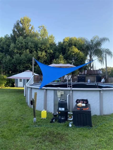 Shade Sail Over 24 Above Ground Pool