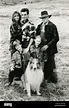 The Collie dog Lassie and actors Tom Guiry, Brittany Boyd, Helen Slater ...