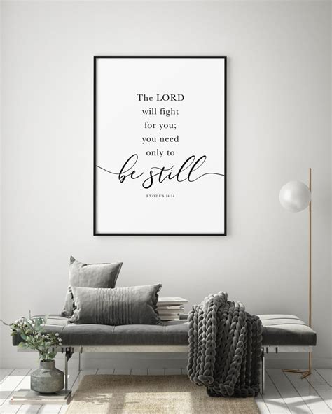 Exodus 1414 Niv Bible Verse Wall Art The Lord Will Fight For Etsy
