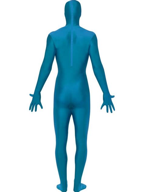 Adult Mens Blue Second Skin Body Suit Fancy Dress Costume Full Body Lycra Outfit Ebay