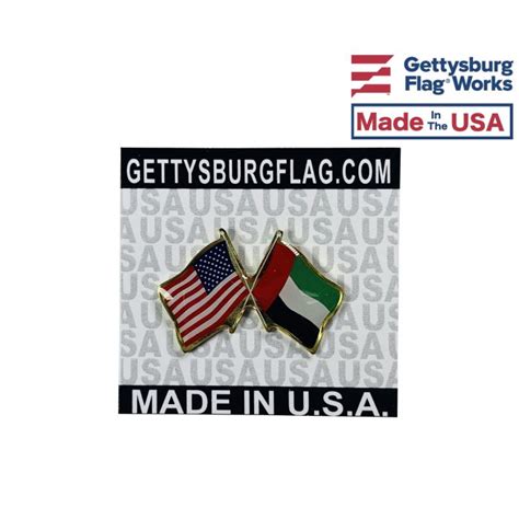United Arab Emirates Lapel Pin Double Waving Flag W Usa