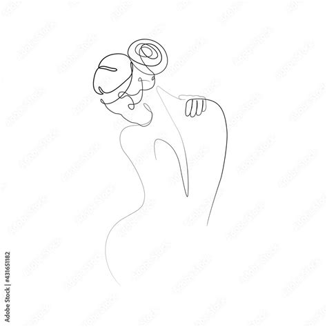 Woman Abstract Body One Line Drawing Female Figure Creative