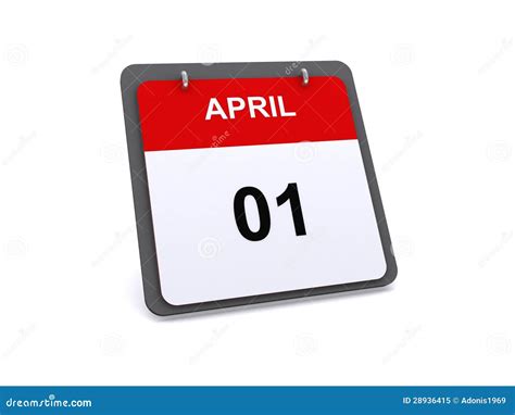 Día Del 1 De Abril En Calendario Stock De Ilustración Ilustración De