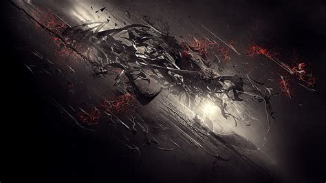 Hd Wallpaper Black And Red Abstract Painting 3d Abstract Digital Art