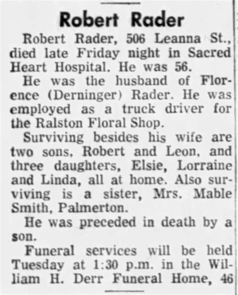 Robert Rader Obituary