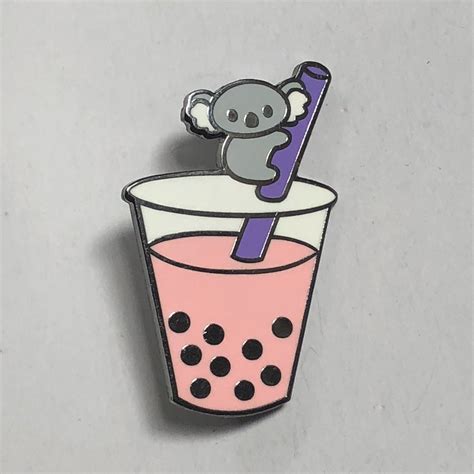 Koala Tea Boba Strawberry Cloisonné Hard Enamel Pin Etsy