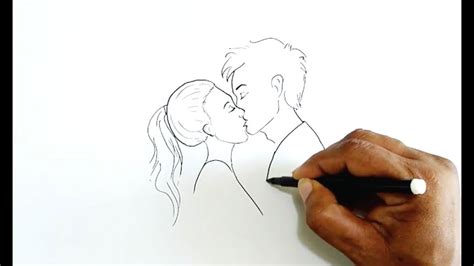 Romantic framed hand paint wall art.red umbrella with shadow of couple. How to Draw a Kiss - YouTube