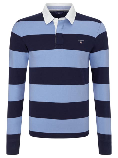 Vintage polo ralph lauren colorblock rugby shirt size m longsleeve. Gant Original Bar Stripe Heavy Rugby Shirt | Navy/Lavender ...