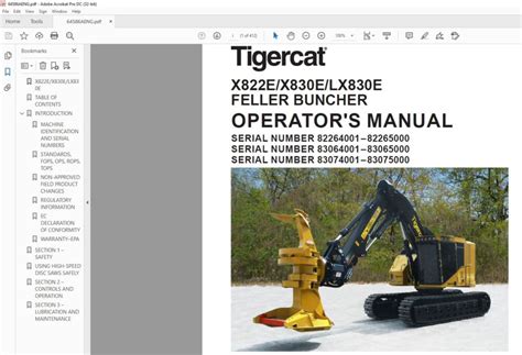 Tigercat X E X E Lx E Feller Buncher Operator S Manual Pdf