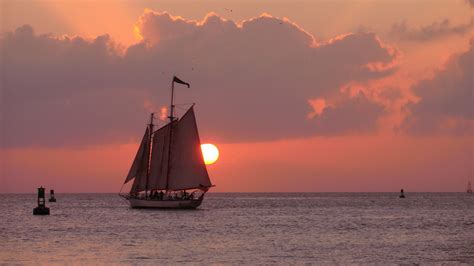 Key West Florida Usa Sailing And Sunset 1920x1080 Wallpapers