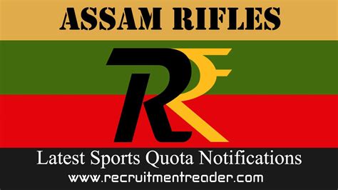 Assam Rifles Sports Quota Recruitment 2022 104 Rifleman Woman GD