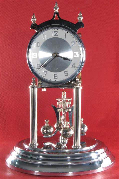 Kundo Nickel Plated 400 Day Clock Ca 1950