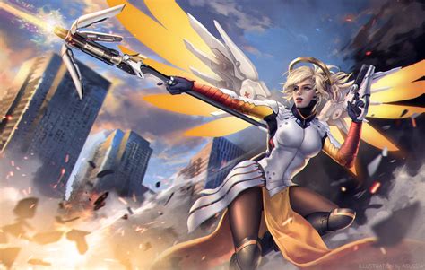 Mercy Overwatch Game Fanart Wallpaper Hd Games Wallpapers K Wallpapers Images Backgrounds