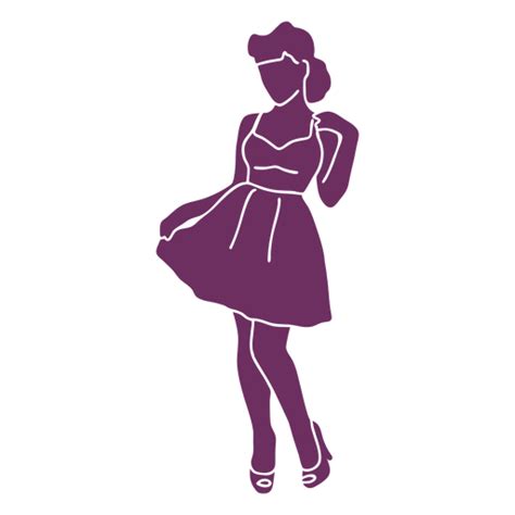 Standing Pinup Girl Silhouette Transparent Png And Svg Vector File