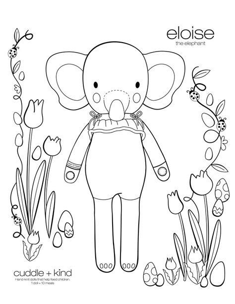Eloise The Elephant Cute Kids Crafts Cuddlekind Free Coloring Pages