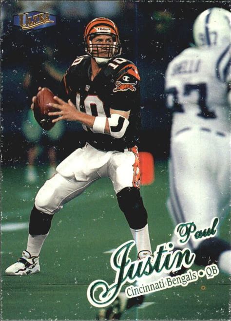 These football cards feature some of the most iconic players in league history, making them one of the best. 1998 Ultra Cincinnati Bengals Football Card #242 Paul Justin | Sports Mem, Cards & Fan Shop ...