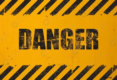 Yellow Background With Black Grunge Danger Sign Stock Photo 966748