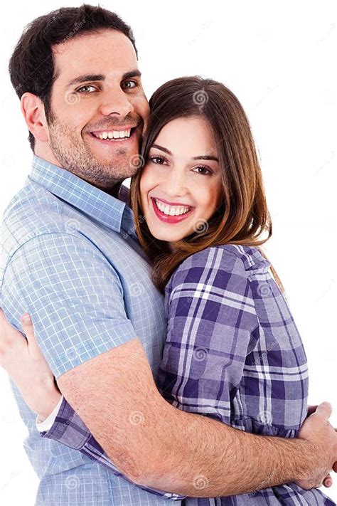 Happy Lovers Hug Each Other Stock Image Image Of Isolated Adult