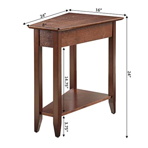 Convenience Concepts American Heritage Wedge End Table With Shelf 24l