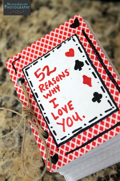 52 Reasons Why I Love You Take A Deck Of Cards Punch Hole Them