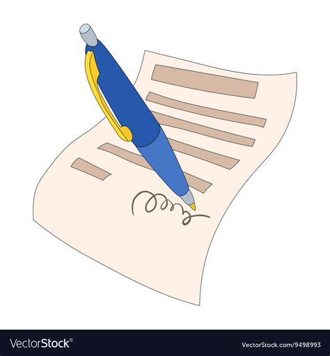 document is signed icon cartoon style royalty free vector