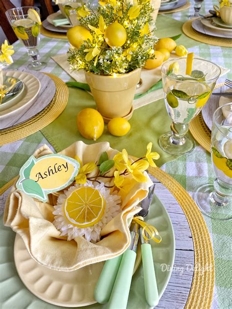 Dining Delight Mothers Day Lemon Themed Tablescape