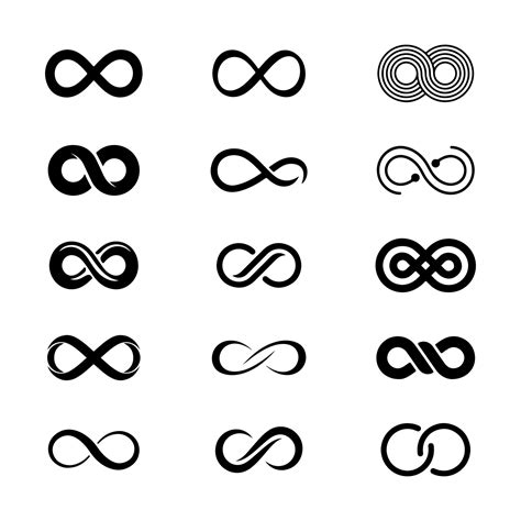 Isolated Elegant Black Infinity Symbol Set Collection Of Infinity