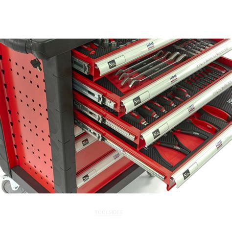 Hbm Piece Premium Filled Tool Trolley Red Toolsidee Co Uk