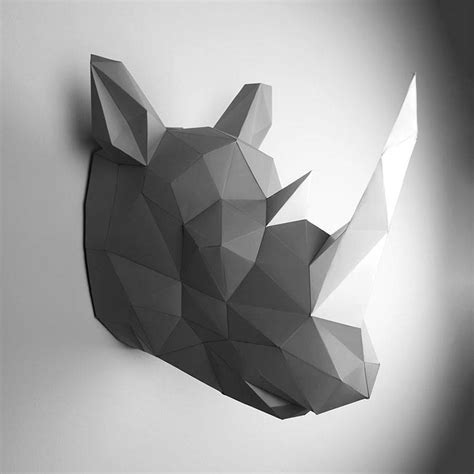 Low Polygon Animal Head Trophies Made Of Colored Paper Daniel